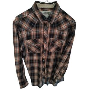 Roebuck & Co. Men Clothing Medium size flannel long sleeve button up shirt